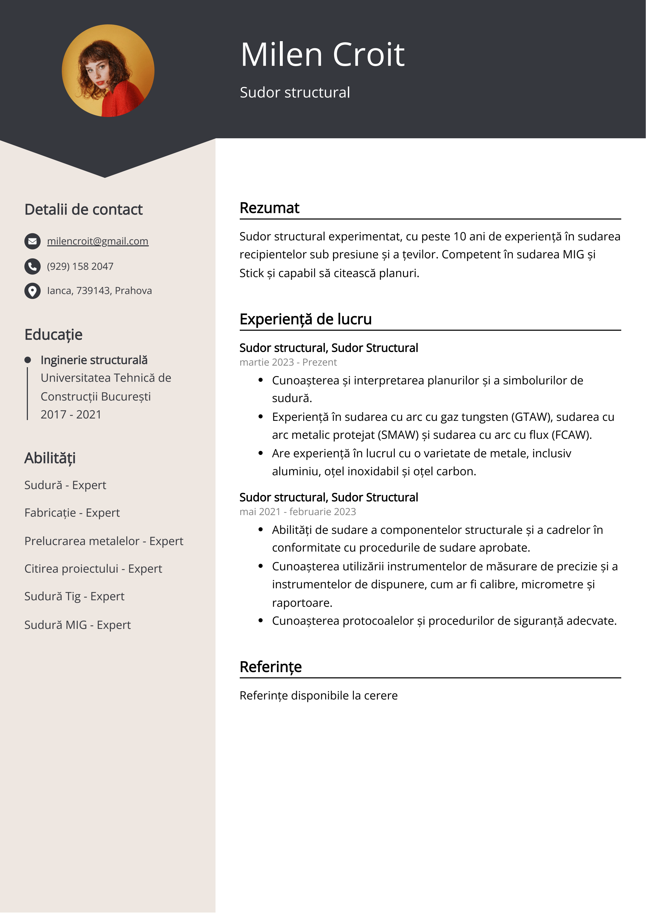 Sudor structural Resume Example